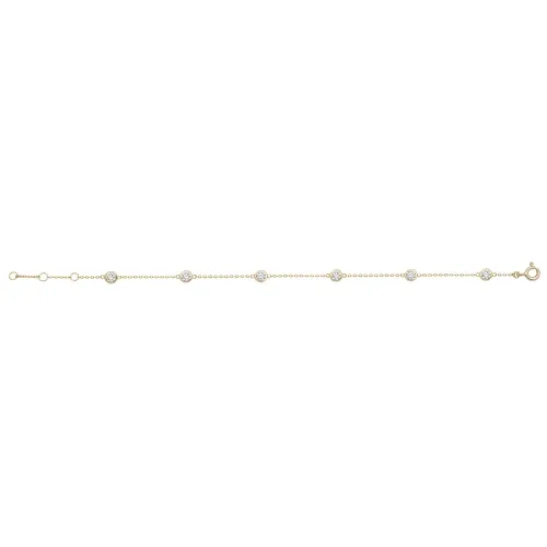 9ct Gold Ladies' 7+¼ In Cz Bracelet 1.1g